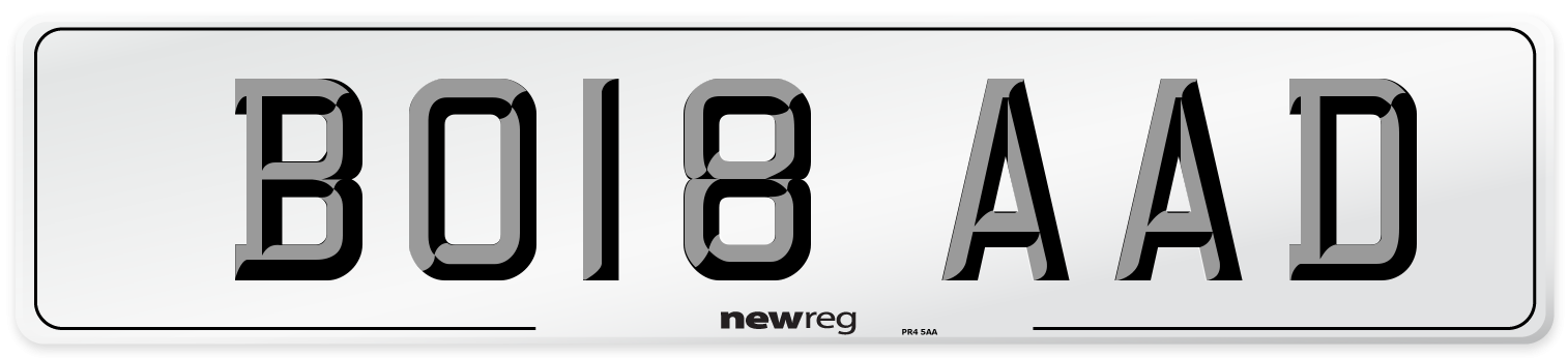 BO18 AAD Number Plate from New Reg